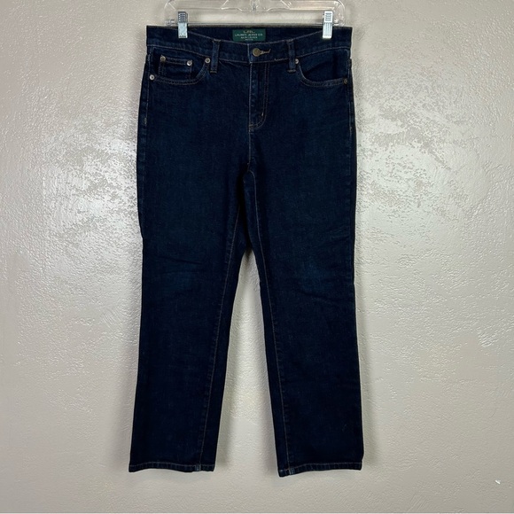 Ralph Lauren Women's Dark Blue Straight Leg‎ Jeans size 8 petite - Picture 1 of 14
